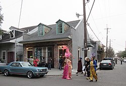 The Faubourg Tremé on Mardi Gras day in 2018