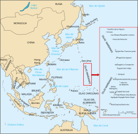 Mapa de las islas Marianas