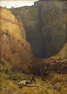 Le défilé de la Hache. Huile sur toile de Paul Buffet, 1894.