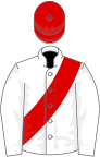 White, red sash, red cap