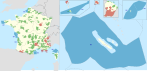 La France métropolitaine est à gauche sur l'image