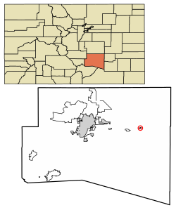 Location of the Town of Boone in Pueblo County, Colorado.