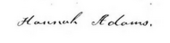 signature de Hannah Adams