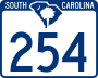 South Carolina Highway 254 marker