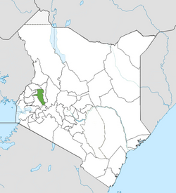 Location of Uasin Gishu County (Green)