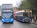 Modern and old buses at Winchester