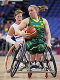Shelley Chaplin in the match against the Netherlands