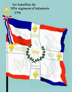 Drapeau du 1er bataillon du 101e régiment d'infanterie de ligne de 1791 à 1793