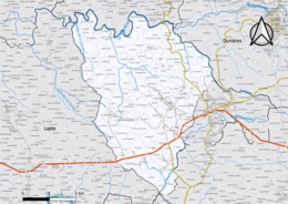 Carte en couleur présentant les lieux-dits de la commune