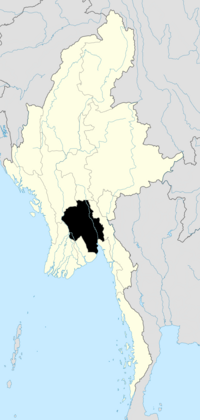 Location of Bago Region in Burma