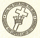 logo of crown and cross inside a circle