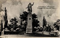 Postcard of the statue in 1933