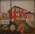 『赤い蔦』1898-1900年。油彩、キャンバス、121 × 119.5 cm。ムンク美術館[98]。