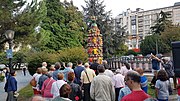 Acto de homenaxe a Alexandre Bóveda no Día da Galiza mártir, diante do seu monumento na Coruña.