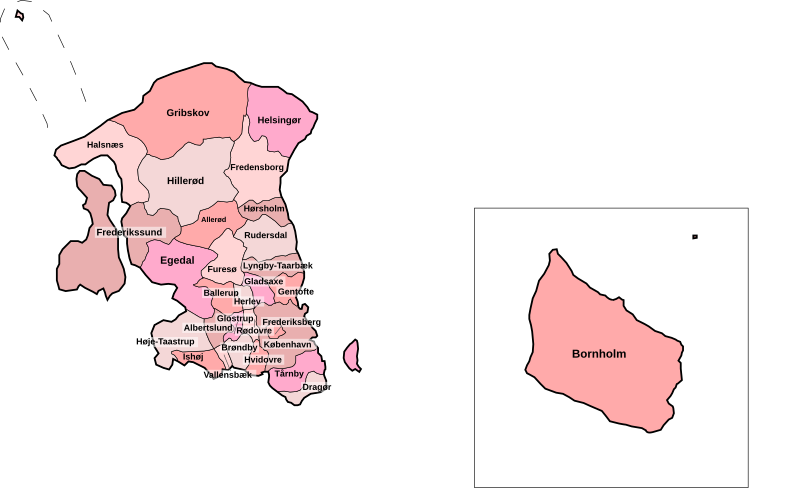 Municipalities of Region Hovedstaden