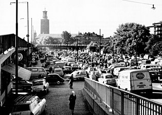 Trängsel på Klarahallsområdet, sommaren 1962.