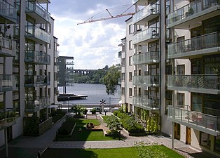 Bebyggelsen sedd från Luxgatan söderut.