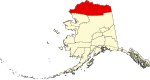 State map highlighting North Slope Borough