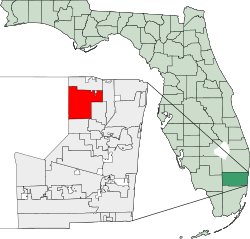 ブロワード郡内の位置の位置図