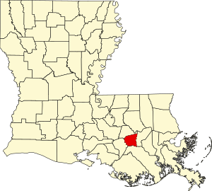 Map of Louisiana highlighting St. James Parish