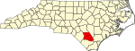 State map highlighting Bladen County