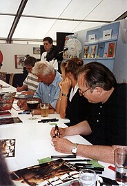 Marvano, Griffo et Daniel Hulet en dédicace au festival de Coxyde le 25 juillet 1996.