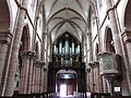 Gothic nave with pulpit and pipe organ