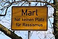 Sonder-Ortstafel mit politischer Botschaft, Marl