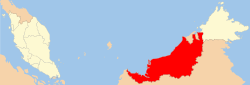 Localização de Sarauaque na Malásia