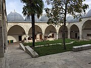The sloped courtyard of the Salis Medrese, one of the four madrasas of the complex
