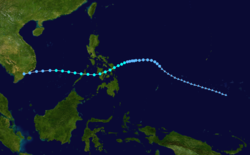 Carte de la trajectoire de Thelma.