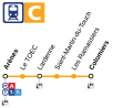 Carte originale pour la retouche du plan de la ligne C