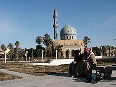 Au centre ville de Bagdad en 2003, place sur laquelle se trouvait la fameuse statue de Sadam