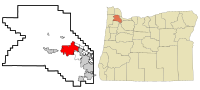 ワシントン郡内の位置の位置図