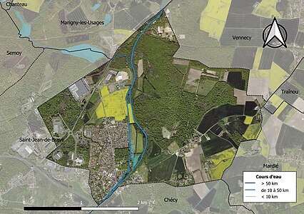 Carte orthophotographique de la commune en 2016.