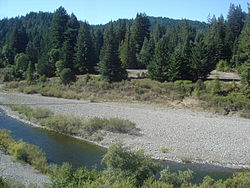 Little remains of Andersonia at the confluence of Indian Creek and the South Fork Eel River.