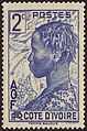 One of seven stamps issued in Ivory Coast with the same design (1936 – )