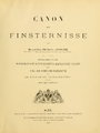 Deckblatt des Canons der Finsternisse