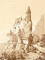 19th century drawing of Château du Girsberg