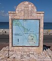 On the side that faces inland, the Christena Memorial includes a map of the route the ferryboat was taking between St. Kitts and Nevis.