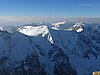 Äbni Flue von Norden, von der Jungfrau. Rechts davon das Mittaghorn, über diesem das Bietschhorn.