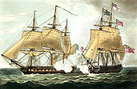 Clorinde (1808) fighting HMS Eurotas