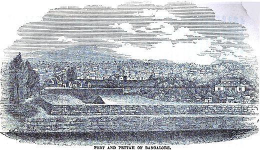 Fort and Pettah of Bangalore (p. 139, 1849)[32]