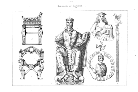 Planche XXIII (« Monuments de Dagobert ») de l'ouvrage France historique et monumentale d'Abel Hugo (1837).