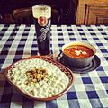 Image 23Halušky with bryndza cheese, kapustnica soup and Zlatý Bažant dark beer—examples of Slovak cuisine (from Culture of Slovakia)