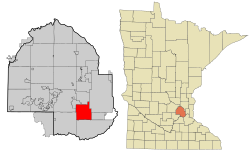 Location of Edina within Hennepin County, Minnesota