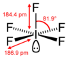 Stereo structural formula of iodine pentafluoride