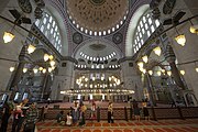 Interior of the prayer hall, looking towards the mihrab