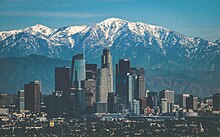 A photograph of downtown Los Angeles in 2016