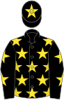 Black, yellow stars, black cap, yellow star